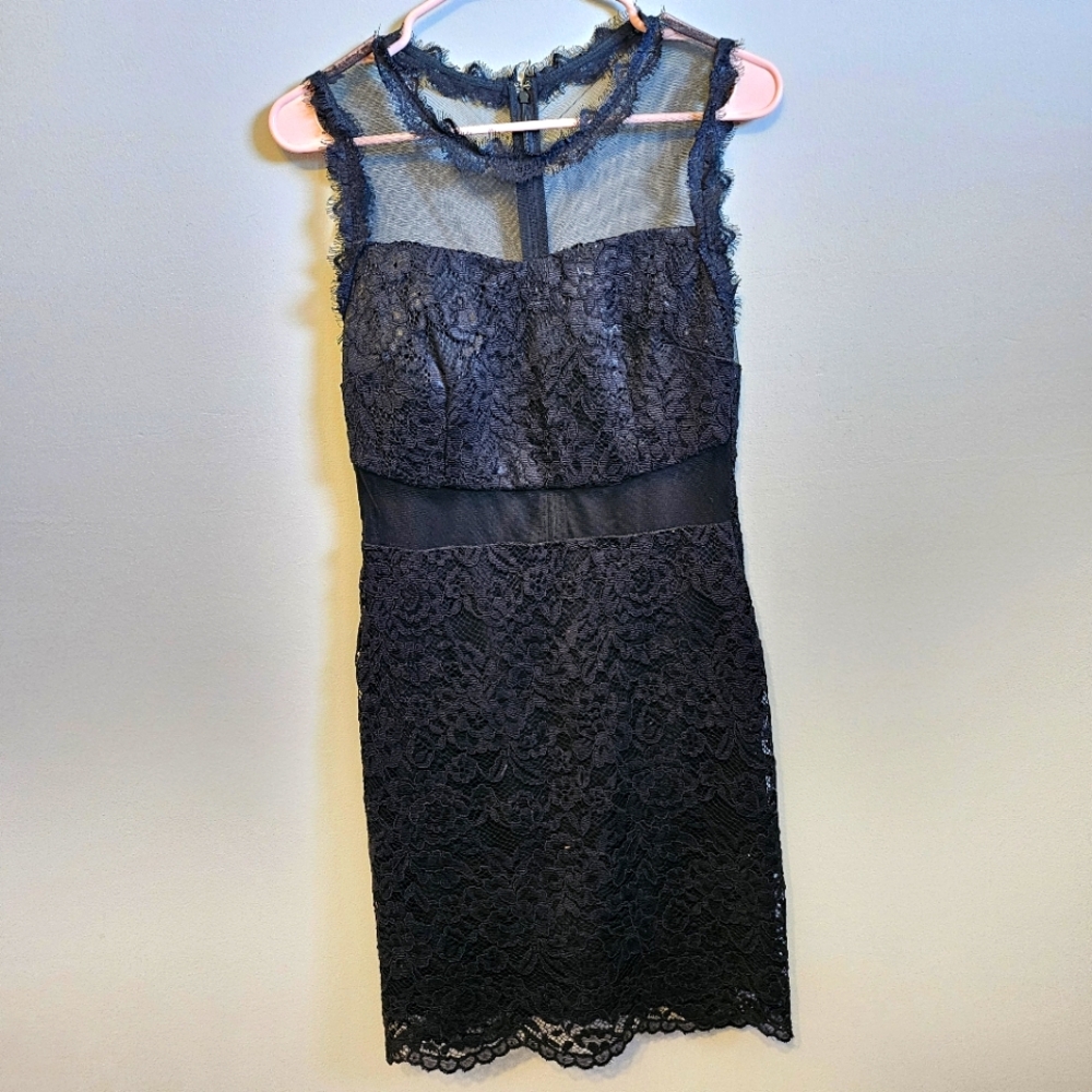 Speechless Black Lace Mesh Dress